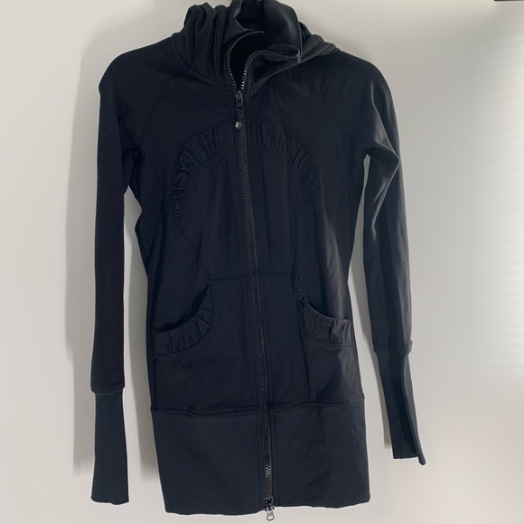 lululemon athletica Jackets & Blazers - Lululemon Black Hooded Zip Up Jacket Women’s Size 4